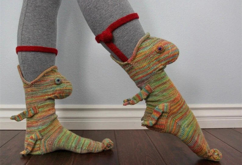 Knit Crocodile Socks