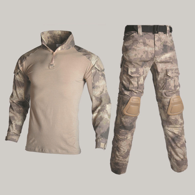 camouflage training suit with knee pads