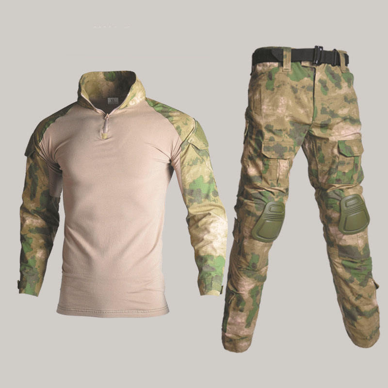 camouflage training suit with knee pads