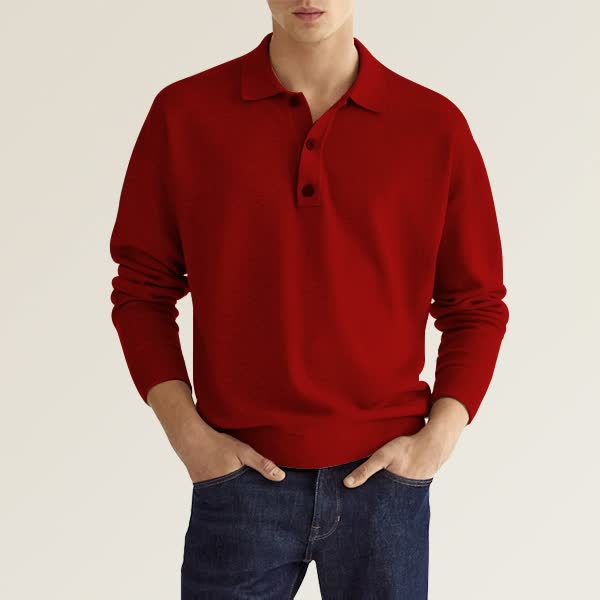 Men's Spring And Autumn Fashion Casual Loose Lapel Long Sleeve Polo Shirt🔥Buy 2 Free Shipping🔥