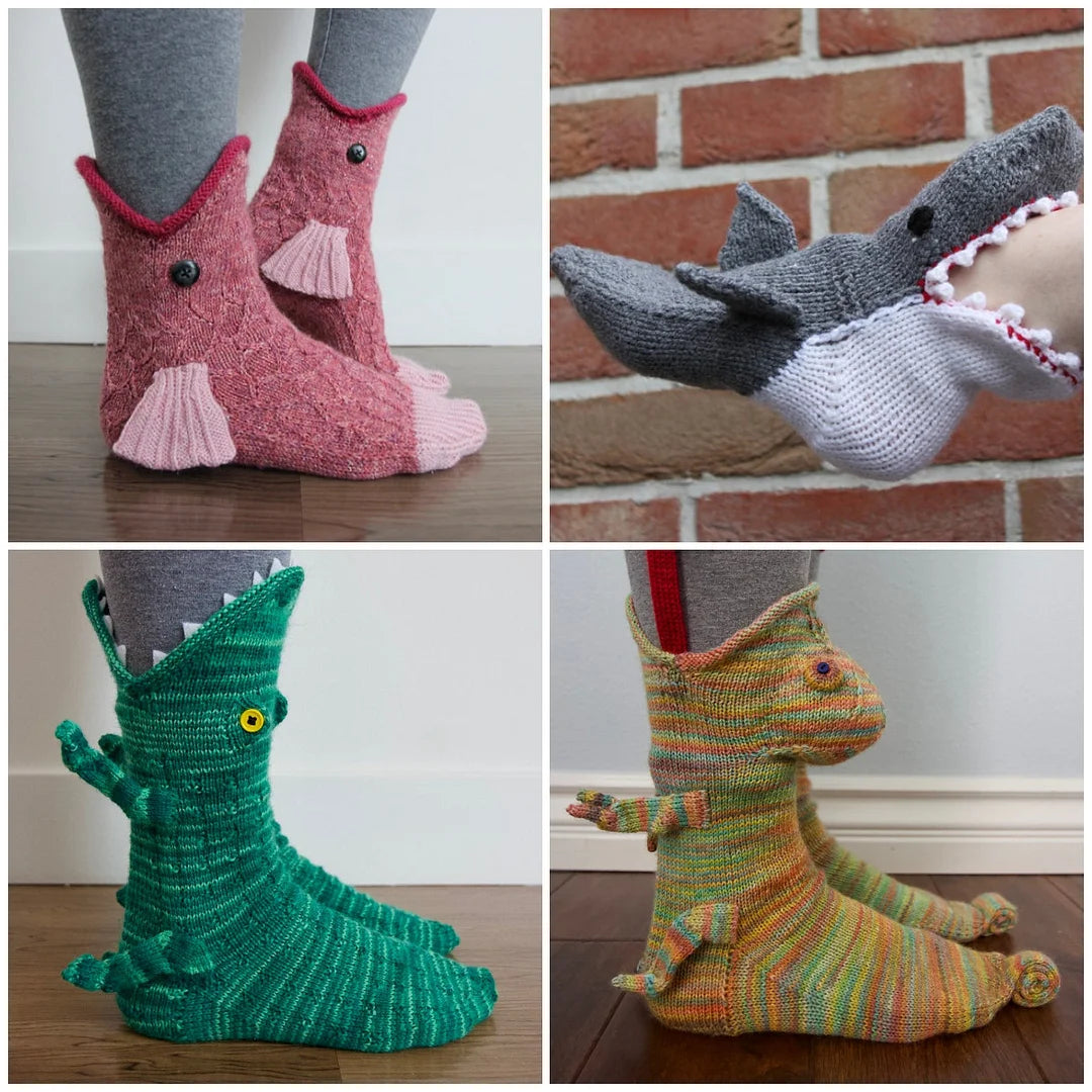 Knit Crocodile Socks