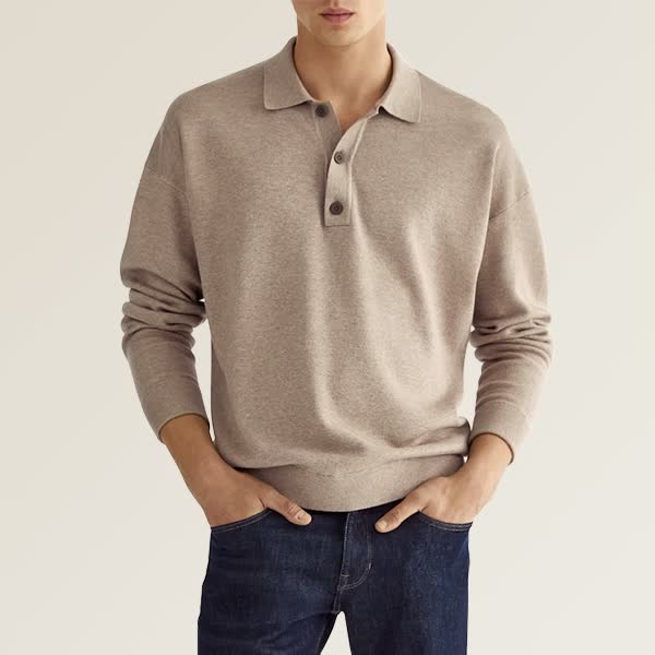 Men's Spring And Autumn Fashion Casual Loose Lapel Long Sleeve Polo Shirt🔥Buy 2 Free Shipping🔥